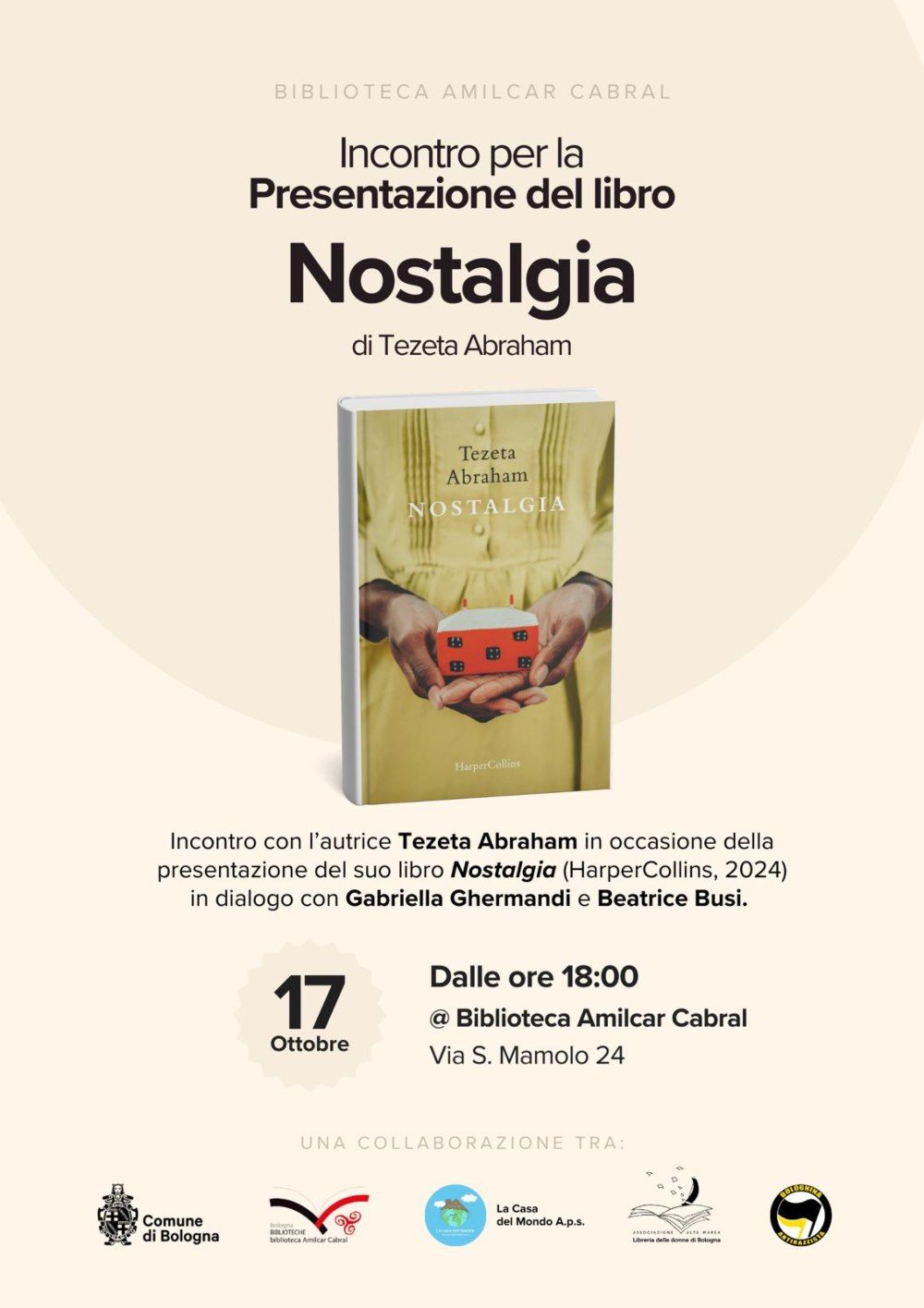 Presentazione del libro Nostalgia - 17 ottobre alle ore 18:00