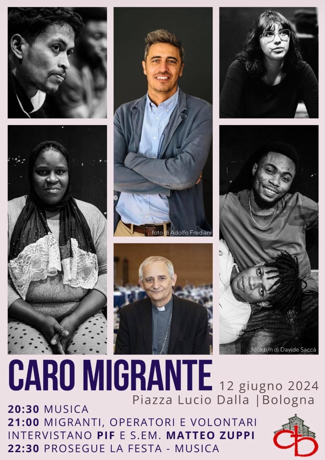 Caro migrante  12 giugno 2024 ore 20.30 piazza Lucio Dalla